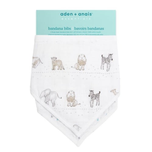essentials cotton muslin bandana bibs 2 pack