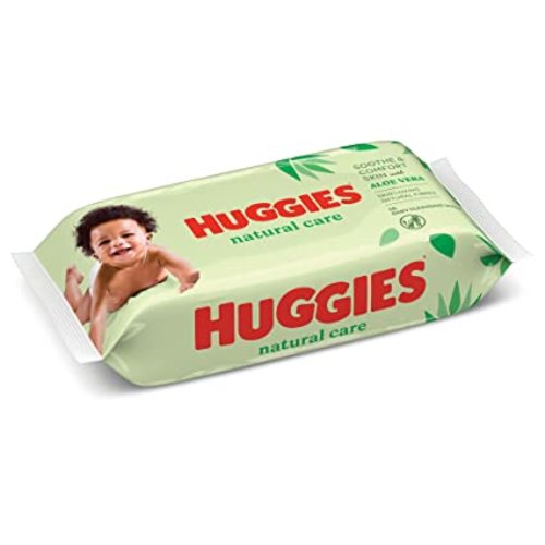 Baby Wipes Natural Care with Aloe Vera Huggies Wipes 56 Pc Kids
