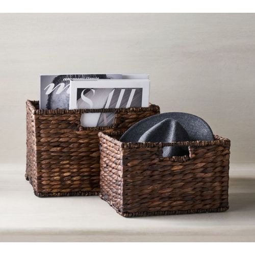 Raleigh Handwoven Seagrass Utility Baskets - Square - 12"W x 8"H