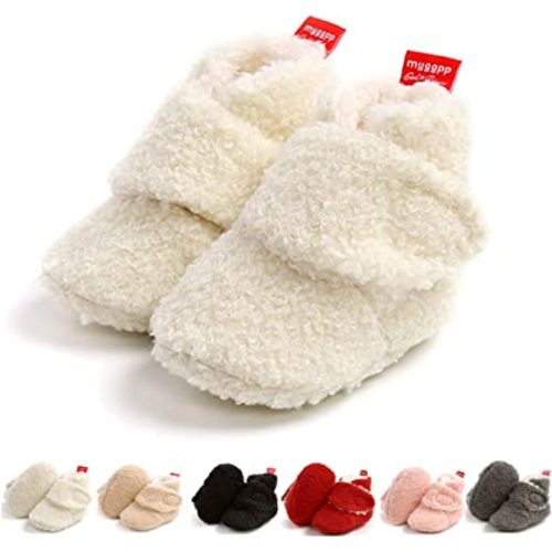 Ohwawadi Infant Baby Slippers Girls Boys Booties Warm Baby Socks Shoes Newborn Crib Shoes Baby Footwear Prewalkers