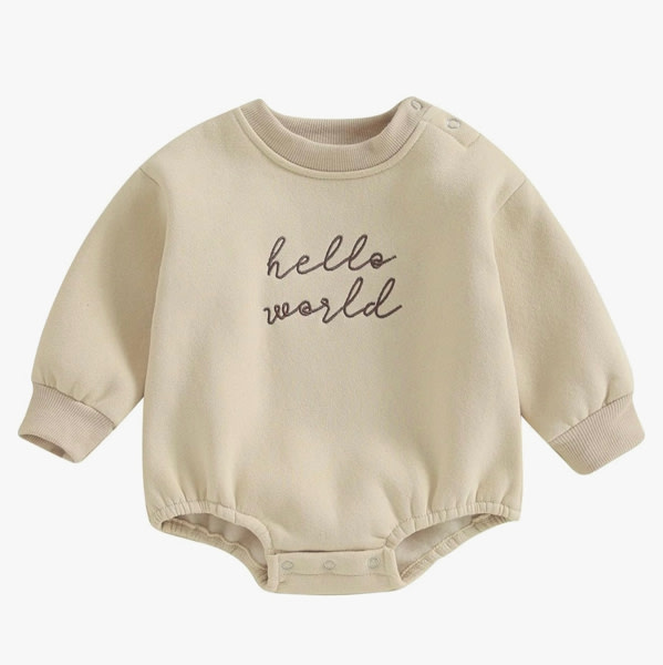 VISGOGO Newborn Infant Baby Boy Girls Oversized Romper Little Dude Sweater Onesie Coming Home Outfit Neutral Clothes