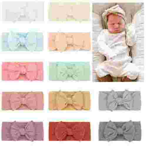 Baby Headbands Baby Girl Hair Bows Headbands Soft Nylon Hairbands Hair Accessories for Newborn Toddlers Baby Girls Infant 12pcs