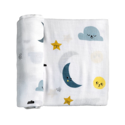 Rookie Humans Moon's Birthday Fitted Sheet and Swaddle Bundle | Wayfair