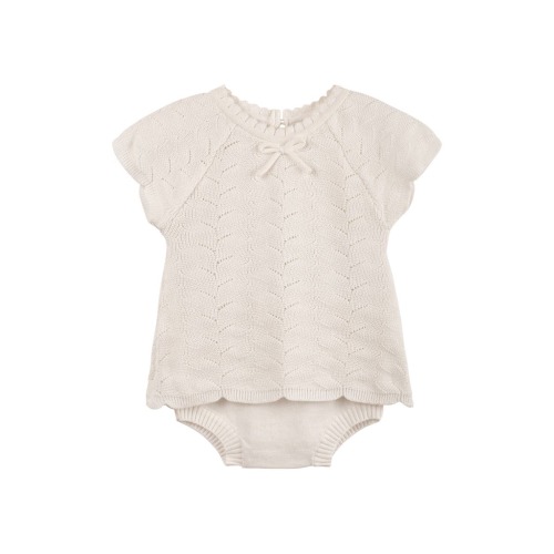 Kids' Lacy Cotton Knit Top & Bloomers Set, 6M