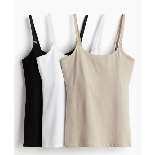 MAMA 3-PACK NURSING CAMISOLE TOPS