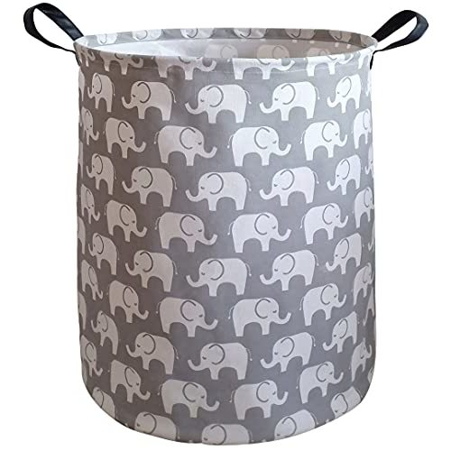KUNRO Baby Laundry Basket Baby Hamper for Nursery Elephant Toy Storage Bin Organizer for Kids Clothes Room Decor