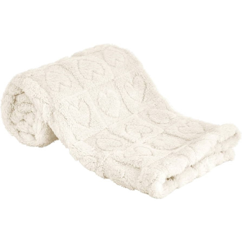 Yurhap Fleece Baby Blanket Heart Checkered Blanket, Ultra Soft Cozy Baby Blankets for Boys Girls, Fluffy Infant Toddler Newborn Receiving Blankets for Crib Stroller 30”×40” (Cream)