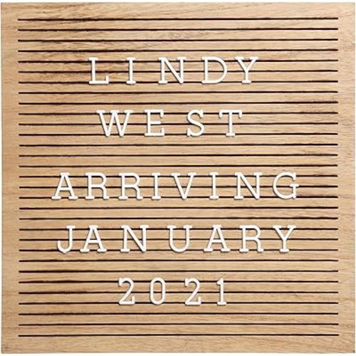Pearhead Wooden Letterboard Set - Ideal Photo Sharing Prop for Baby Announcements, Milestone Keepsake, Custom Message Board and Shower Gift - Includes 188 Letters, Numbers, and Symbols - Natural Wood