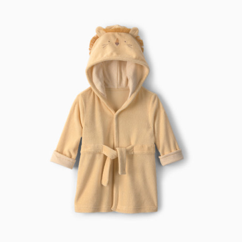 Hooded Terry Robe - Yellow Lion