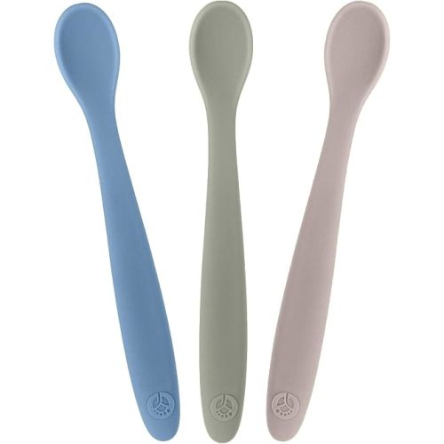 WeeSprout Silicone Baby Spoons, Travel Case, Set of 3