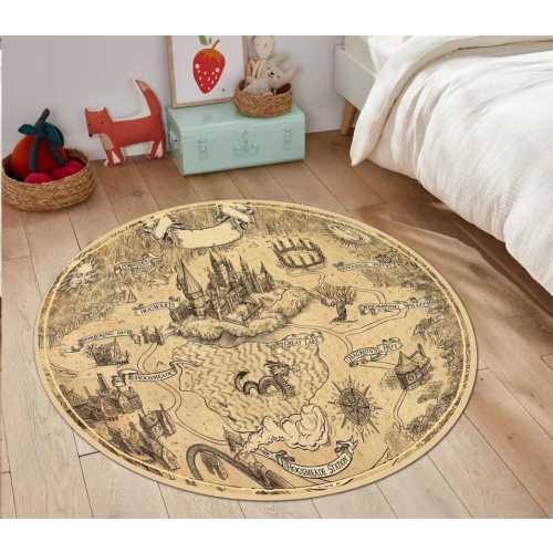 Map Rug,Wizardry Carpet,Popular Movie Rug,Kids Room Rug,Magic Rug,Child Room Rug,Kids Play Mat, Area Rug,Modern Rug,Round Rug,Witchcraft Rug