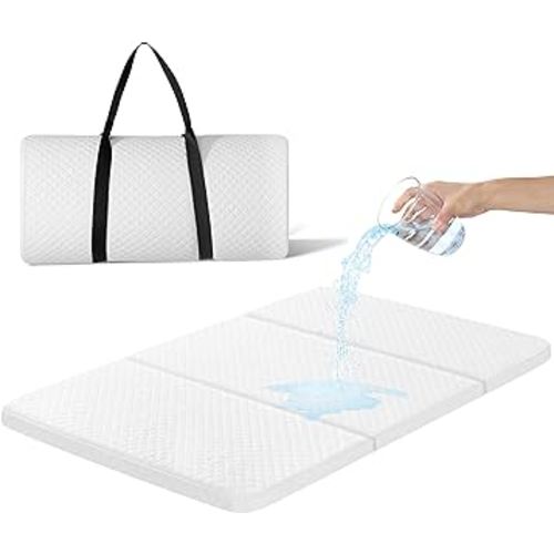 Stuffed®️ Pack and Play Mattress (38 x 26 inch), Tri-fold Travel Pack n Play Mattresses, Protable Waterproof Playard Mattress for Pack n Play, Mini Crib Mattress Nap Mat Foldable with Travel Strap