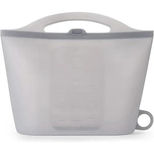 Haakaa Silicone Microwave Steam Sterilizer Bags for Travel, Reusable Silicone Steaming Bags for Baby Bottles, Breast Pump, Accessories, Pacifiers and Teethers, Great for Home and On-the-Go, Grey (1PC)