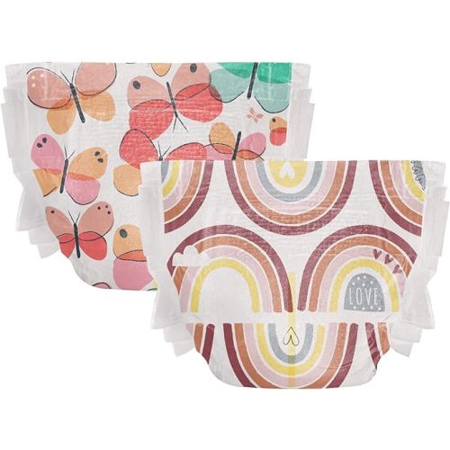 The Honest Company Clean Conscious Diapers for Sensitive Skin | Hypoallergenic, Fragrance Free | Girl Prints | Club Box, Size 5 (27+ lbs), 44 Count