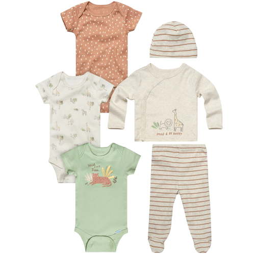 Gerber Baby Neutral 6-Piece Gift Set, Sizes Newborn - 3/6 Months