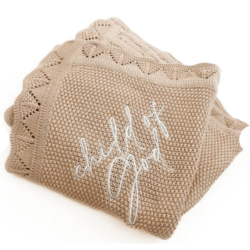 Child of God Knit Blanket – OUR HOUSE ABOVE