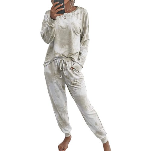 PRETTYGARDEN Women's Two Piece Loungewear Fall Casual Long Sleeve Tops Jogger Pants Pajama Sets Matching Outfits Clothing