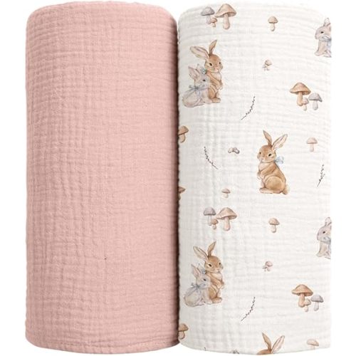 lulumoon Muslin Swaddle Blankets for Baby: 100% Cotton Receiving Blankets