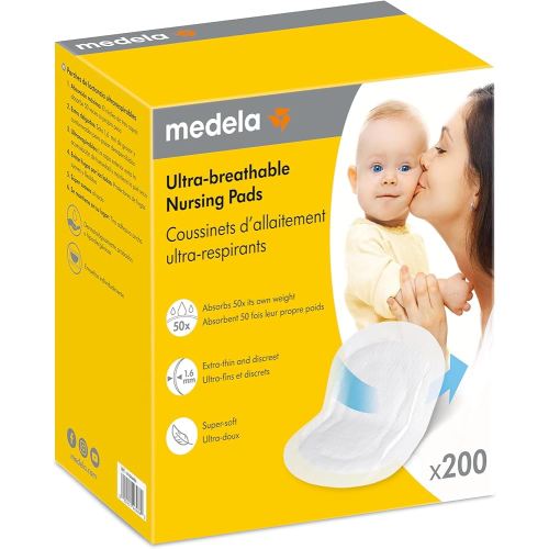 Medela Ultra-Breathable Nursing Pads, Highly Absorbent, Super Soft, Discreet Design for Comfortable Wear, Pack of 200