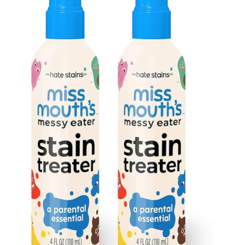 Miss Mouth's Messy Eater Stain Treater Spray - 4oz 2 Pack Stain Remover - Newborn & Baby Essentials - No Dry Cleaning Food, Grease, Coffee Off Laundry, Underwear, Fabric