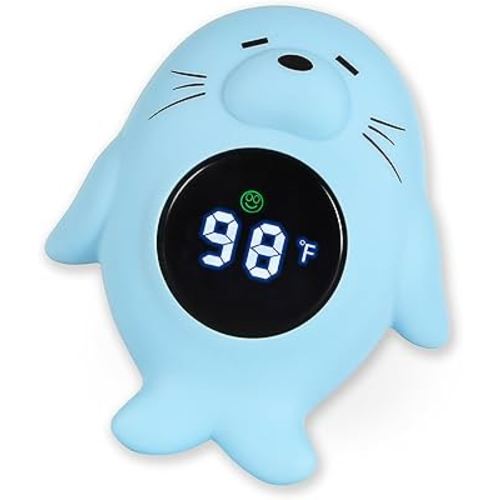 Baby Bath Thermometer & Room Thermometer for Infants - Bath Tub Water Temperature Thermometer with Safety Temp Warning - Otter Floating Bath Toy for Girls Boys Newborn Kids
