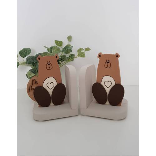 Bear Bookends, woodland/adventure, kids room, nursery decor