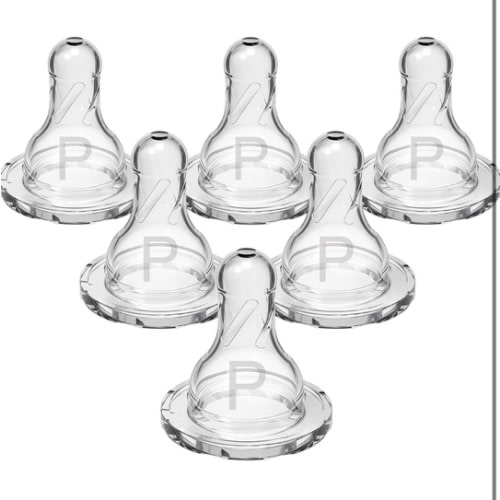 Dr. Brown’s Natural Flow Preemie Flow Narrow Baby Bottle Silicone Nipple, Slowest Flow, 0m+, 100% Silicone Bottle Nipple, 6 Count(Pack of 1)