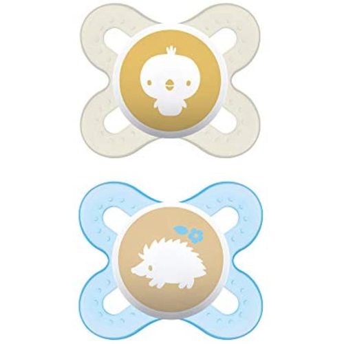 MAM Original Start Newborn Baby Pacifier, Best Pacifier for Breastfed Babies, Sterilizer Case, 2 Pack,0-3 Months, Boy
