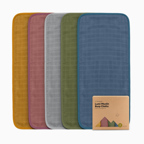 KeaBabies Lumi Muslin Burp Cloths (5 Pack) - Corals