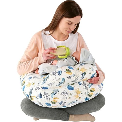 Nursing Pillow for Breastfeeding,Ergonomic Baby Feeding Pillows with Removable Washable Cotton Slipcover, Adjustable Waist Strap,Plus Size,More Support for Mom and Baby(Underwater World) 新品