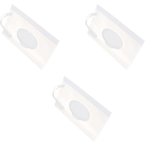 3Pcs White Wipe Case Travel Holder Keeps Wipes Moist Set of Wet Wipes Holders Cases Portable Travel On The Go Refillable Dispenser Container Diaper Wipe Holders Wipes Holders