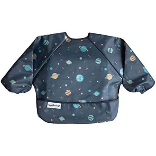 Tiny Twinkle Mess Proof Baby Bib (Space)