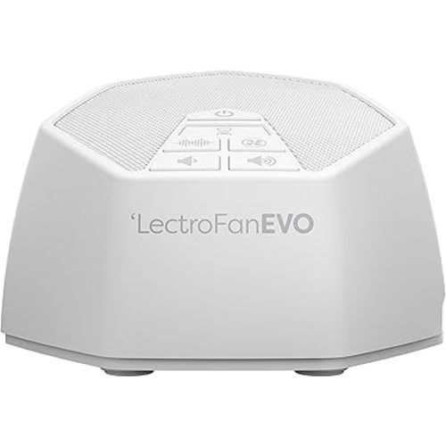 Adaptive Sound Technologies LectroFan EVO White Noise Machine - Compact Sleep Sound Machine for Bedroom, Travel, Study & More - 22 Non-Looping Fan, White & Ocean Noise Variations - White