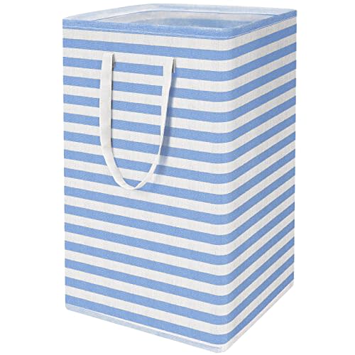 WISELIFE Laundry Hamper, 75L Large Collapsible Tall Laundry Basket with Handles, Water Resistant Freestanding Hamper, Storage Basket, Bags for Clothes Toys,24.4" (H), Blue