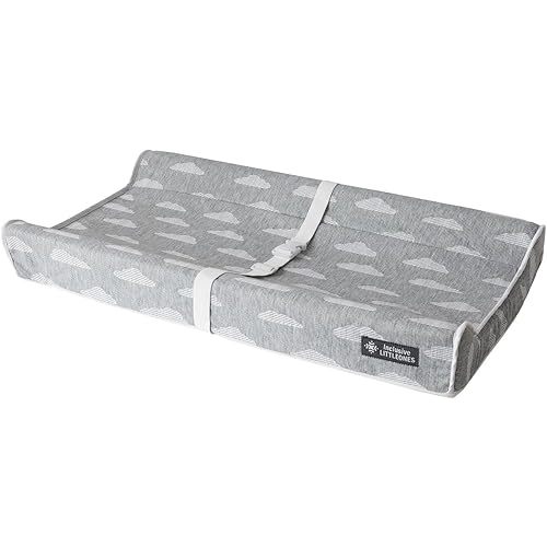 Baby Diaper Changing Pad - Soft, Waterproof Changing Pad, Non-Slip Bottom, Safety Straps & Ergonomic Contoured Design - Wipeable Changing Pad Cover Fits Standard Changing Tables & Dressers