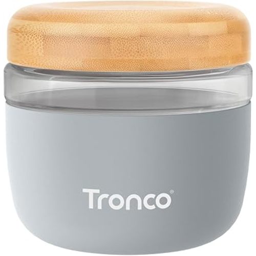 Tronco 24 oz Glass Container with Bamboo Lids, Food Storage Bowls for Soup, Stew & Overnight Oats, 100% Leak & Spill Proof, Airtight, Microwave & Dishwasher Safe, BPA-Free