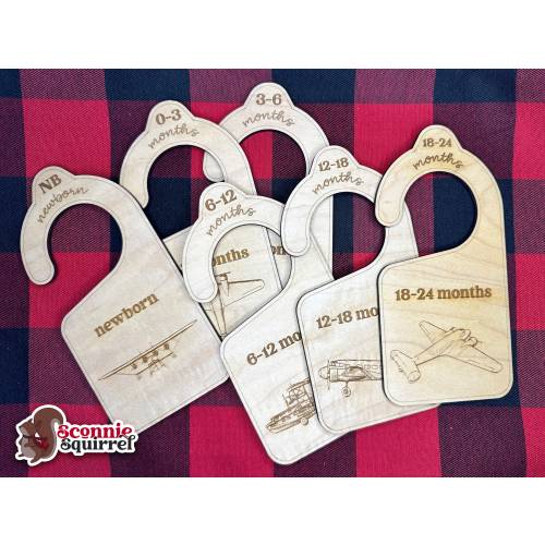 Vintage Airplane Engraved Clothing Size Dividers | Aviation clothing dividers | Airplane Nursery Dividers