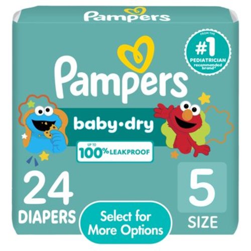 Pampers Baby Dry Diapers Size 5, 24 Count (Select for More Options)