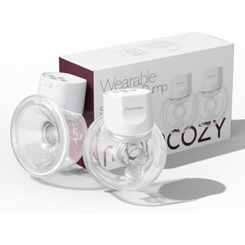 Momcozy Breast Pump S12 Pro Hands-Free, Wearable & Wireless Pump with Soft Double-Sealed Flange, 3 Modes & 9 Levels Double Electric Pump Portable, Smart Display, 24mm, 2 Pack, Elegant White