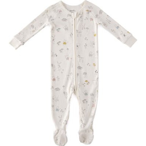 Print Rib Organic Cotton Footie, 3-6M