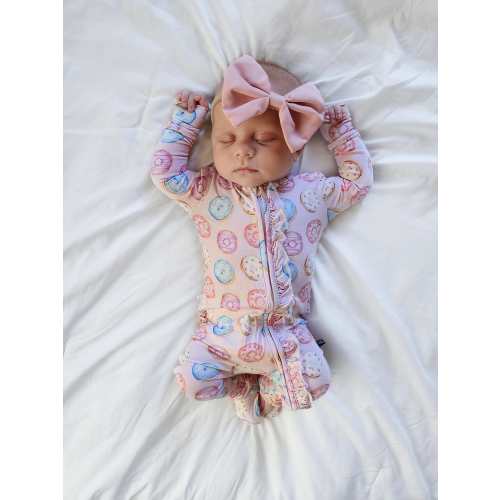 Donuts Ruffled Zippered Footie