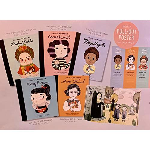 Little People, Big Dreams Inspiring Artist and Writers Gift Set ( Maya Angelou, Anne Frank, Audrey Hepburn, Frida Kahlo, Coco Chanel)