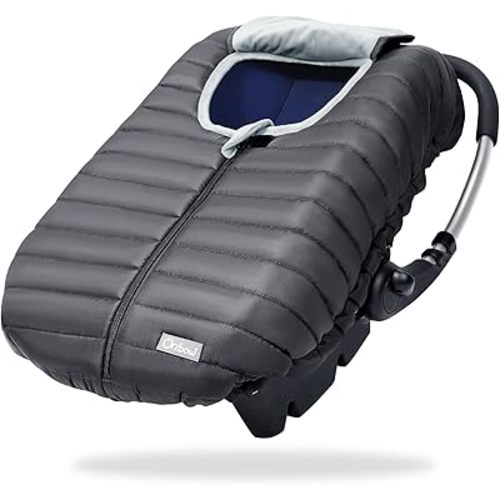 Orzbow Winter Car Seat Covers - Baby Car Seat Cocoon Cover for Boys & Girls, Warm Carseat Canopy Style Cover to Protect Baby from Cold Wind, Rain & Snow, Universal Fit for Infant Car Seat, Dark Grey