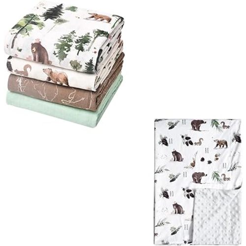 david's kids Baby Muslin Swaddle Blankets + Minky Baby Blanket