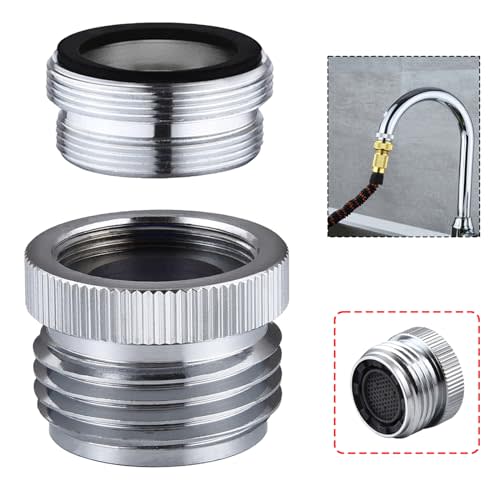 SNUTUYA Faucet Adapter with Aerator, Sink Faucet to Garden Hose Adapter, Faucet Adapter to Garden Hose for Kitchen and Bathroom, hose attachment to sink,3/4" GHT Thread Chrome.