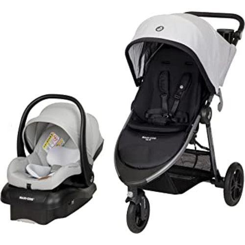 Maxi-Cosi Gia XP Luxe 3-Wheel Travel System, Nimble 3-Wheel maneuverability with All-Terrain Tires and Front-Wheel Suspension, Midnight Moon
