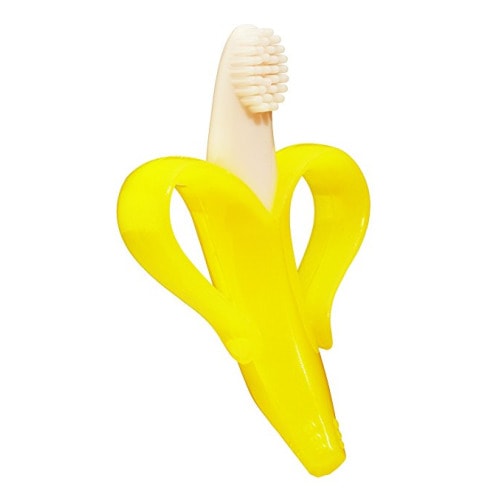 Baby Banana Infant Training Toothbrush and Teether, Yellow