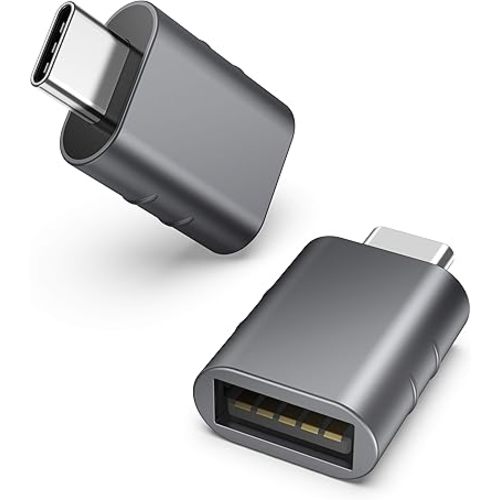 Syntech USB C to USB Adapter Pack of 2 USB C Male to USB 3.0 Female Adapter Compatible with MacBook Pro Air 2024, Microsoft Surface, iPad,Samsung Notebook, Dell XPS and More Type C Devices,Space Grey