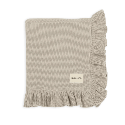 Ruffle Beige Blanket