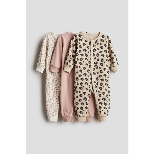 3-PACK COTTON PAJAMA JUMPSUITS
